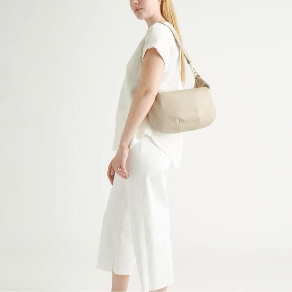 Quince Italian Leather Convertible Crescent Shoulder Bag